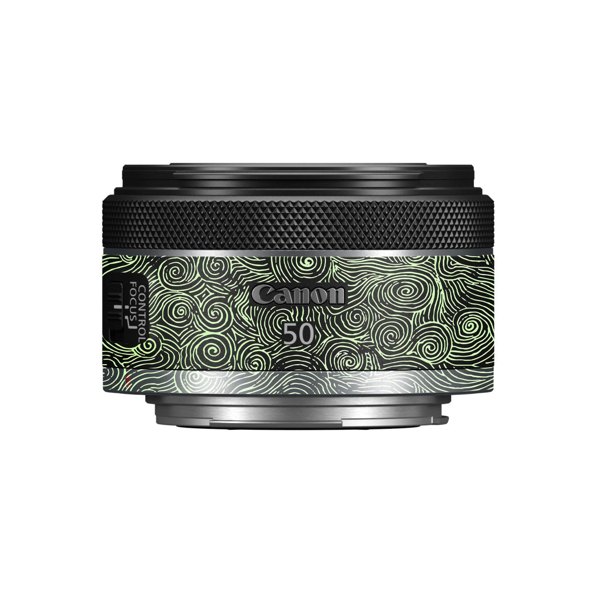 Green Spirals Canon RF 50mm F/1.8 STM Camera Lens Skin