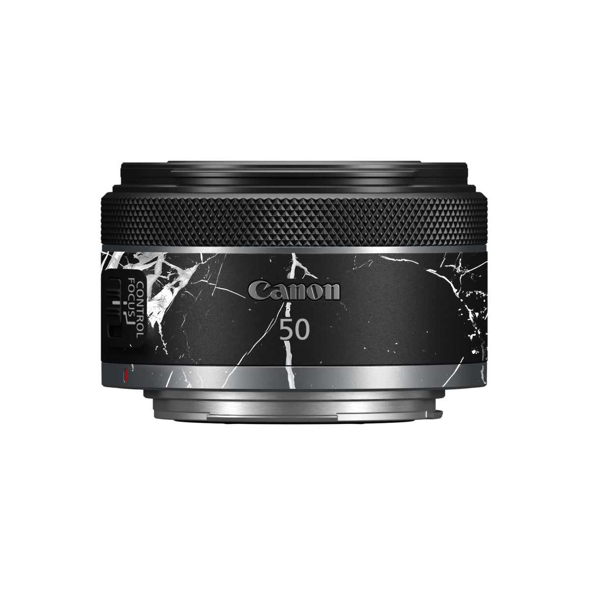 White Veins on Black Canon RF 50mm F/1.8 STM Camera Lens Skin