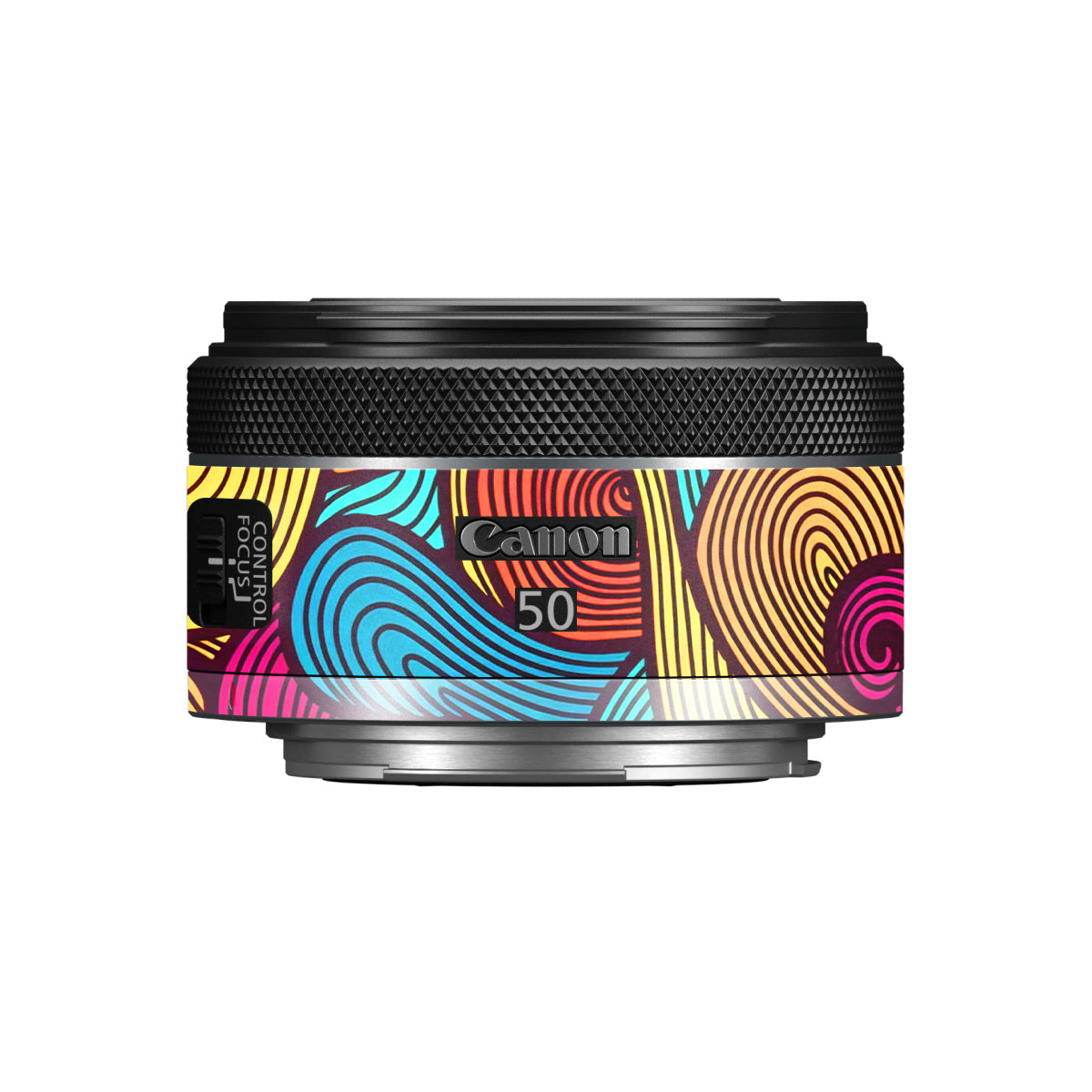 Retro Colorful Doodle Art Pattern Canon RF 50mm F/1.8 STM Camera Lens Skin
