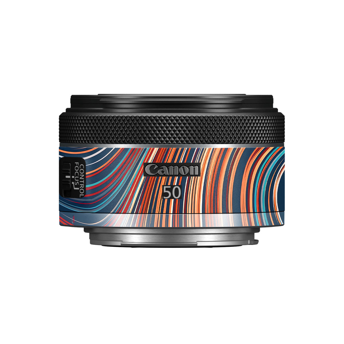 Retro Abstract Striped Swirl Canon RF 50mm F/1.8 STM Camera Lens Skin