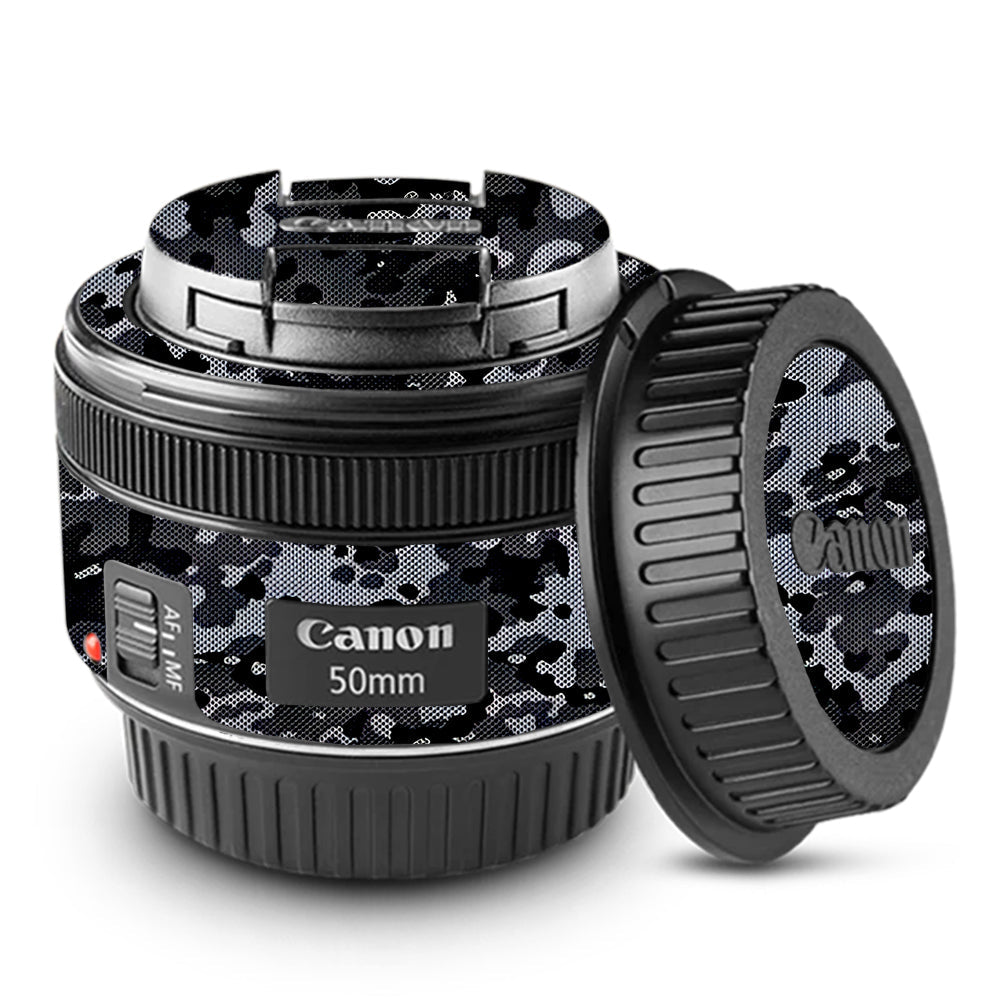 Stealth Grey Camo Canon EF 50mm f/1.8 STM Camera Lens Skin