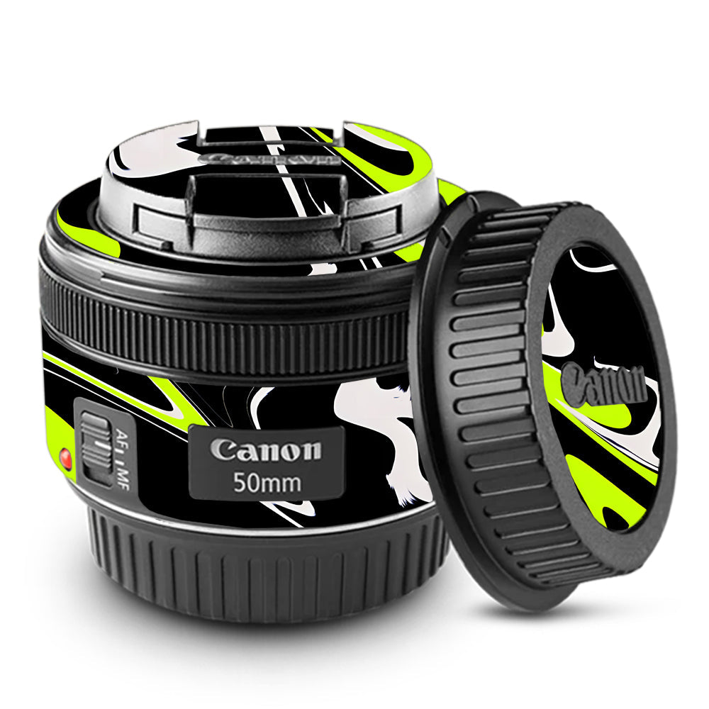 Neon Green and Black Pattern Canon EF 50mm f/1.8 STM Camera Lens Skin