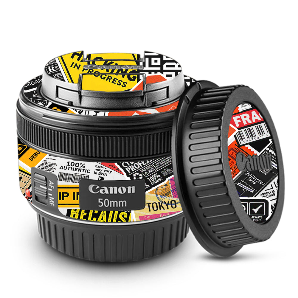 Tech Aesthetic Sticker Collage Canon EF 50mm f/1.8 STM Camera Lens Skin
