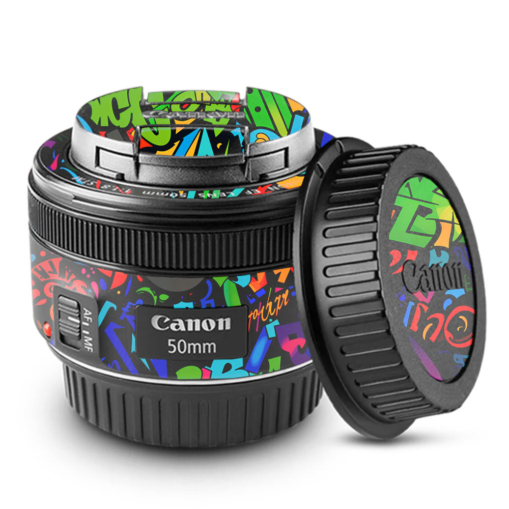 Colorful Urban Street Art Lettering Canon EF 50mm f/1.8 STM Camera Lens Skin