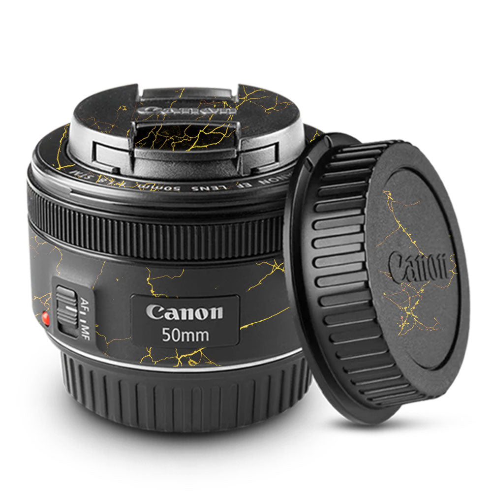 Electric Gold Veins Canon EF 50mm f/1.8 STM Camera Lens Skin