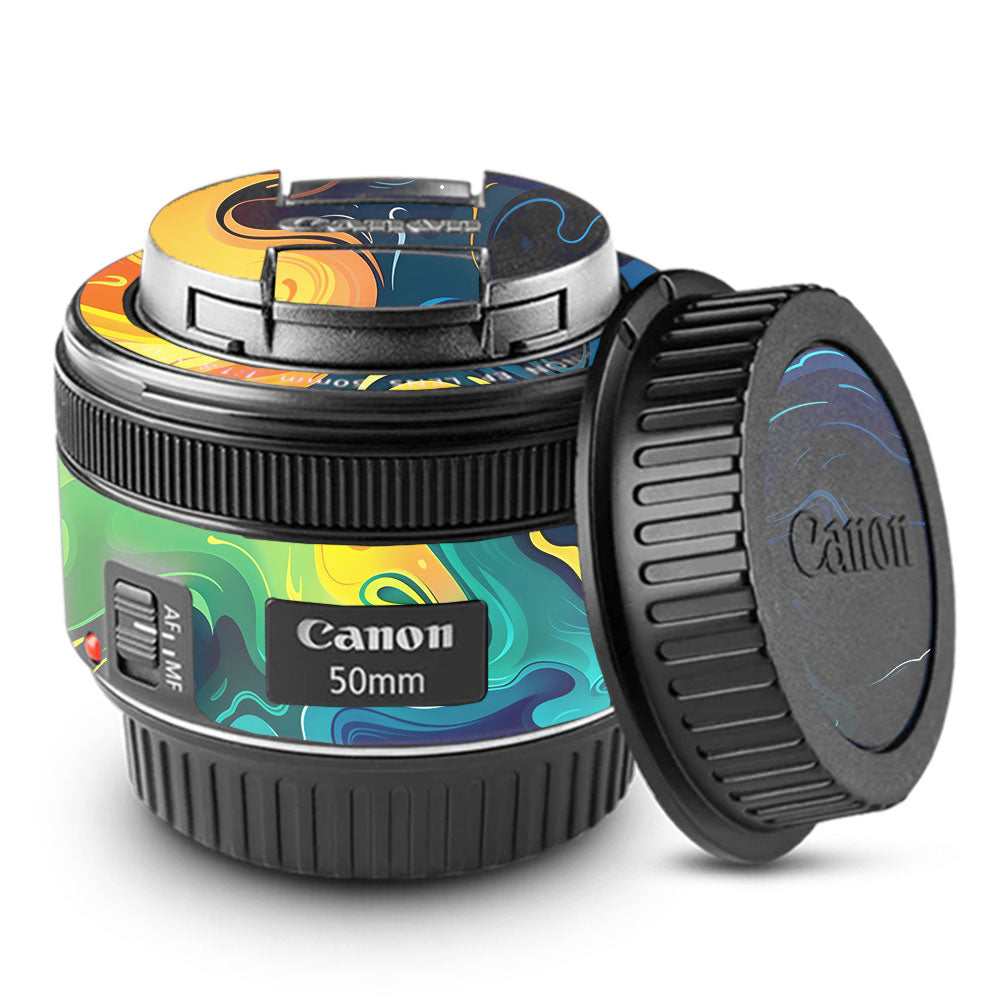 Rainbow Liquid Fusion Canon EF 50mm f/1.8 STM Camera Lens Skin