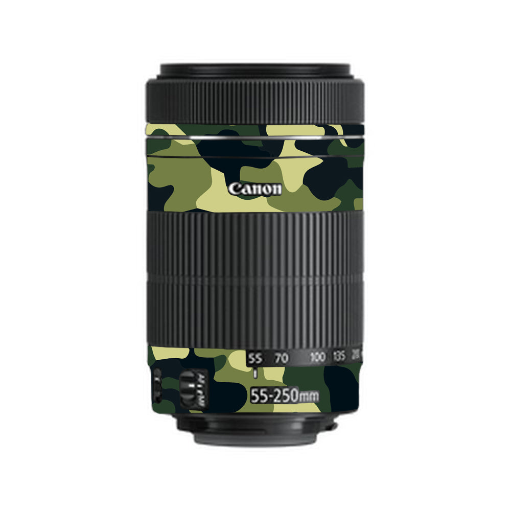 Forest Green Camo Canon EF-S 55–250mm f/4–5.6 IS STM Camera Lens Skin