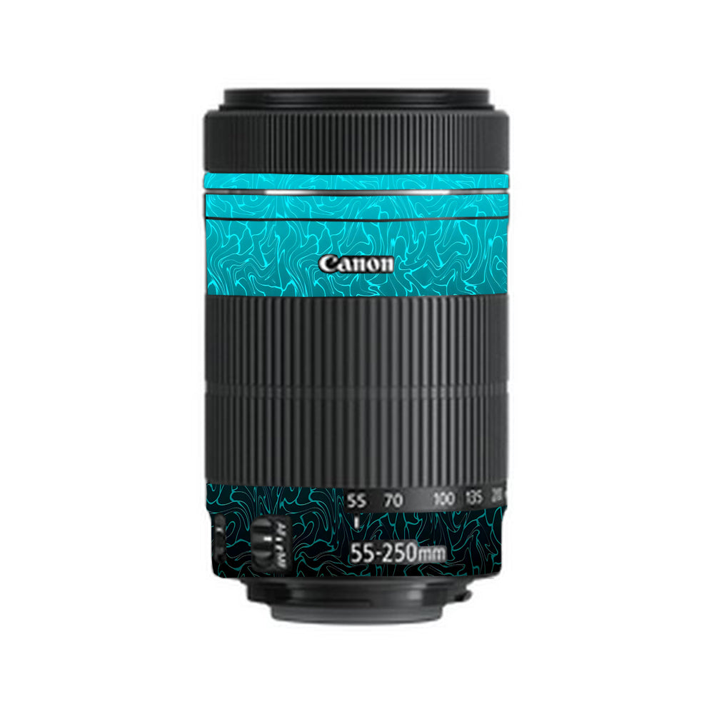 Cyan Blue to Black Gradient Canon EF-S 55–250mm f/4–5.6 IS STM Camera Lens Skin