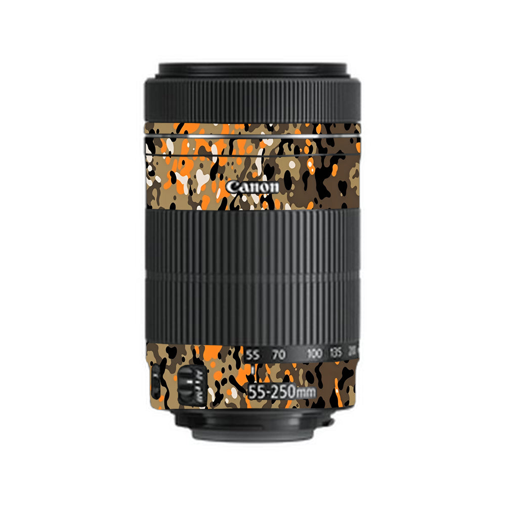Orange Brown Spot Canon 55-250mm Camera Lens Skin