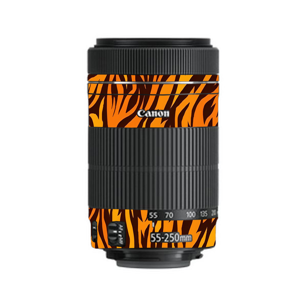 Wild Tiger Stripes Canon EF-S 55–250mm f/4–5.6 IS STM Camera Lens Skin