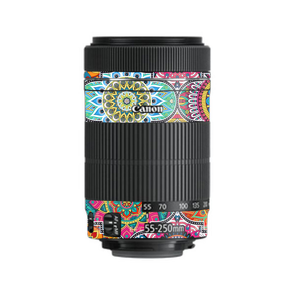 Boho Mandala Tile Pattern Canon EF-S 55–250mm f/4–5.6 IS STM Camera Lens Skin