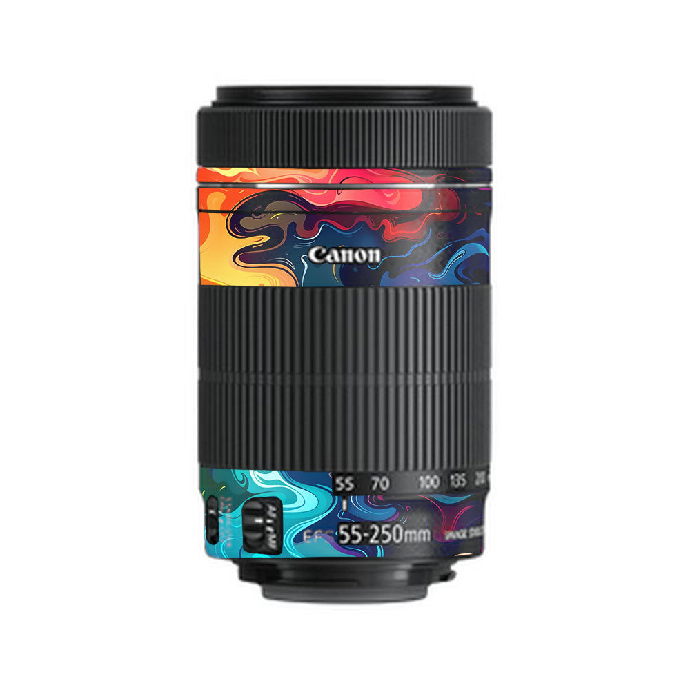 Rainbow Liquid Fusion Canon EF-S 55–250mm f/4–5.6 IS STM Camera Lens Skin