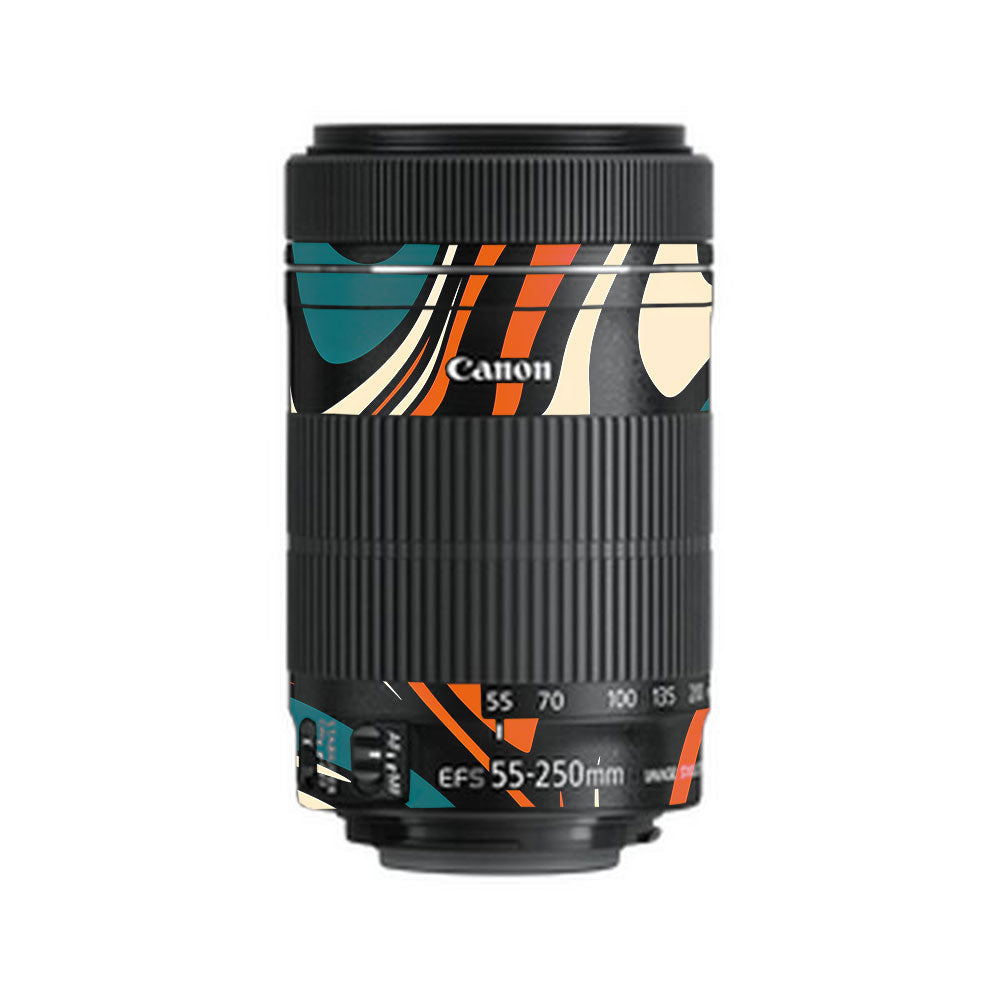 Mid-Century Abstract Swirl Canon EF-S 55–250mm f/4–5.6 IS STM Camera Lens Skin