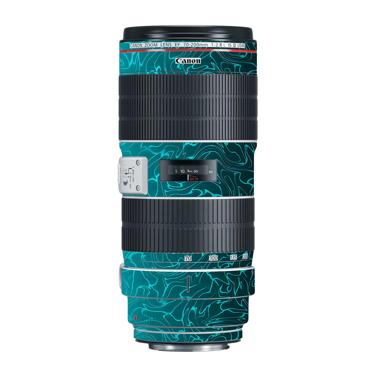 Cyan Blue to Black Gradient Canon EF 70-200mm F/2.8L IS III USM Camera Lens Skin