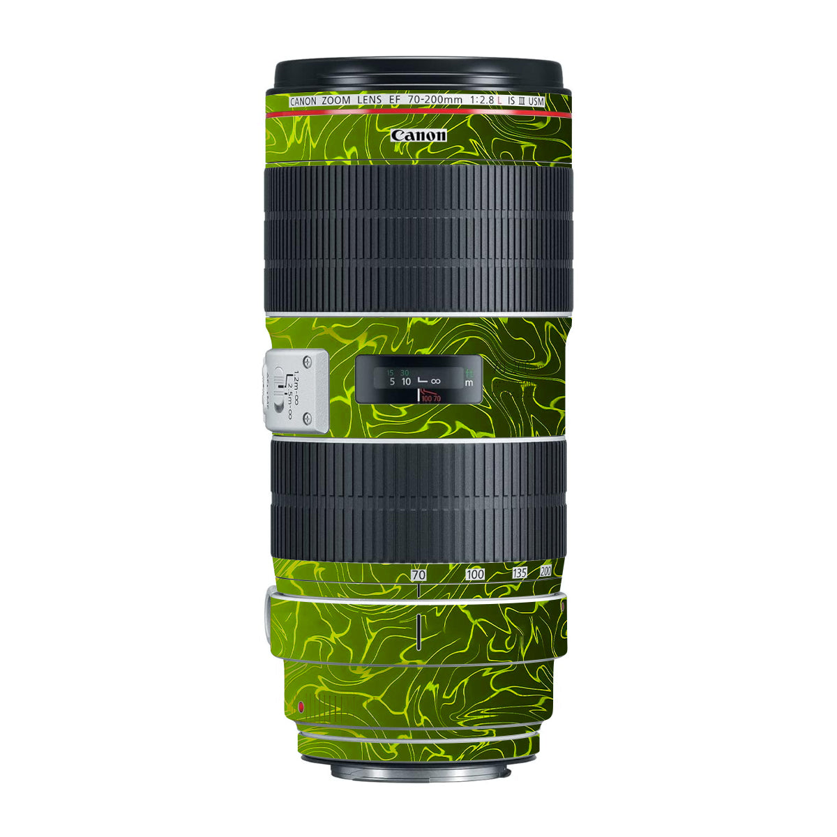 Lime Yellow to Black Gradient Canon EF 70-200mm F/2.8L IS III USM Camera Lens Skin