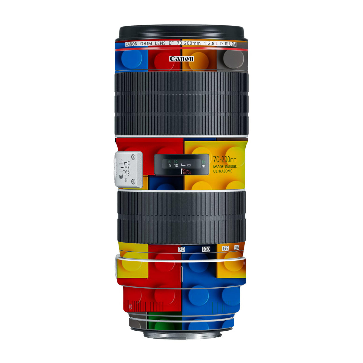 Colorful LEGO Brick Wall Pattern Canon EF 70-200mm F/2.8L IS III USM Camera Lens Skin