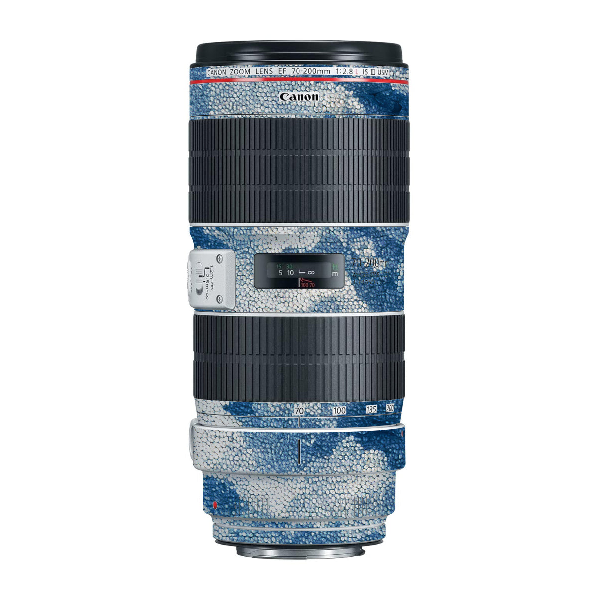 Blue Watercolor Fabric Canon EF 70-200mm F/2.8L IS III USM Camera Lens Skin