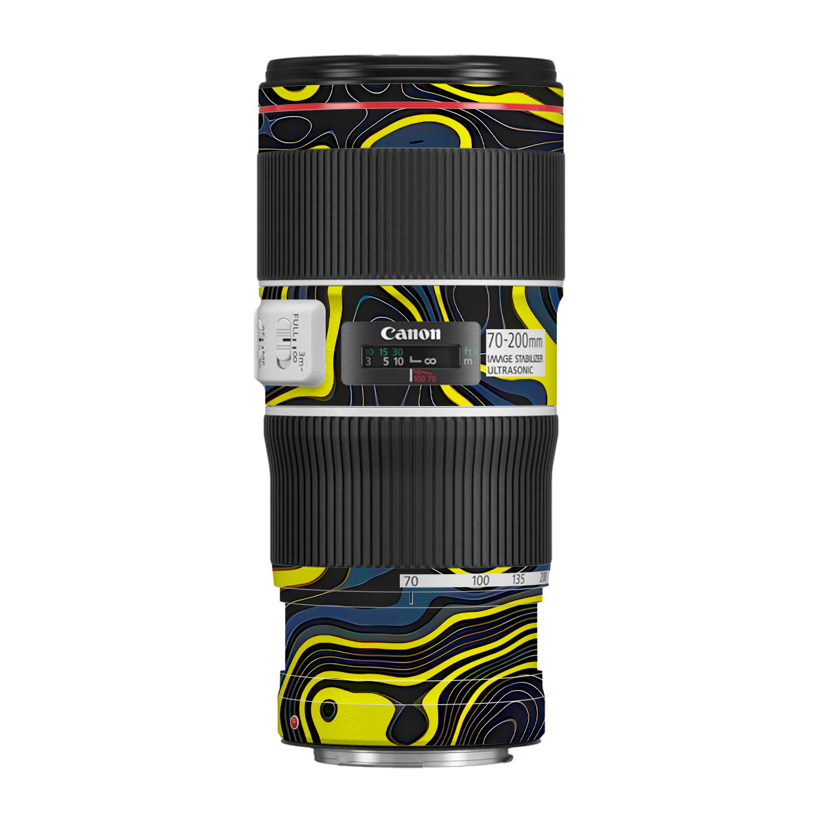Neon Lava Contours Canon EF 70-200 F/4L IS II USM Camera Lens Skin