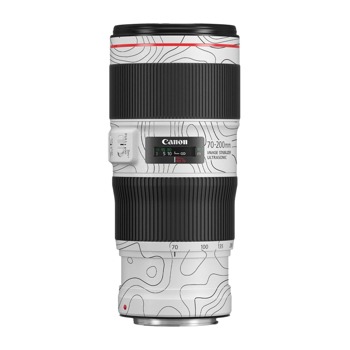 White Contour Design Canon EF 70-200 F/4L IS II USM Camera Lens Skin