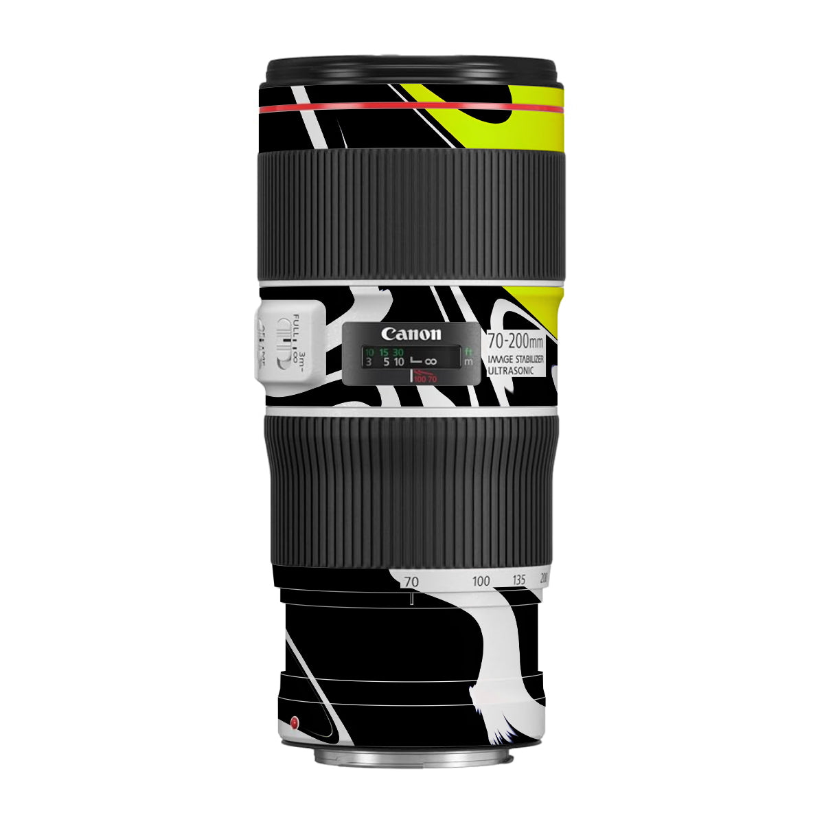 Neon Green and Black Pattern Canon EF 70-200 F/4L IS II USM Camera Lens Skin