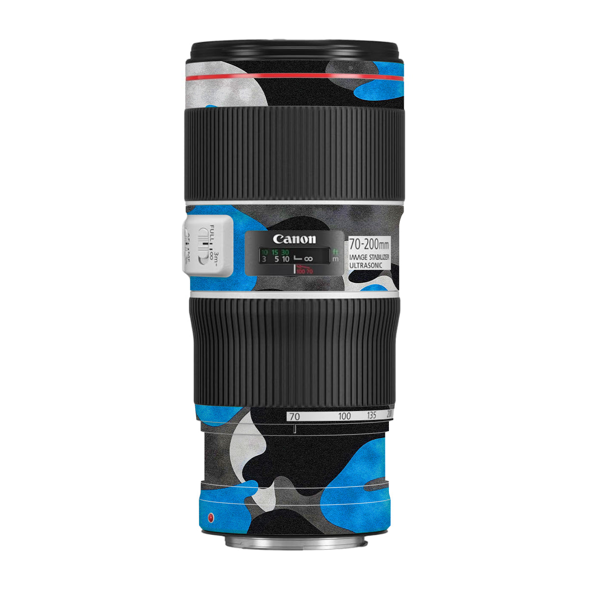 Blue Grey Camo Canon EF 70-200 F/4L IS II USM Camera Lens Skin