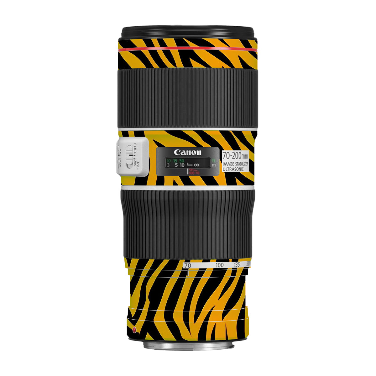 Zebra Gold Pattern Canon EF 70-200 F/4L IS II USM Camera Lens Skin