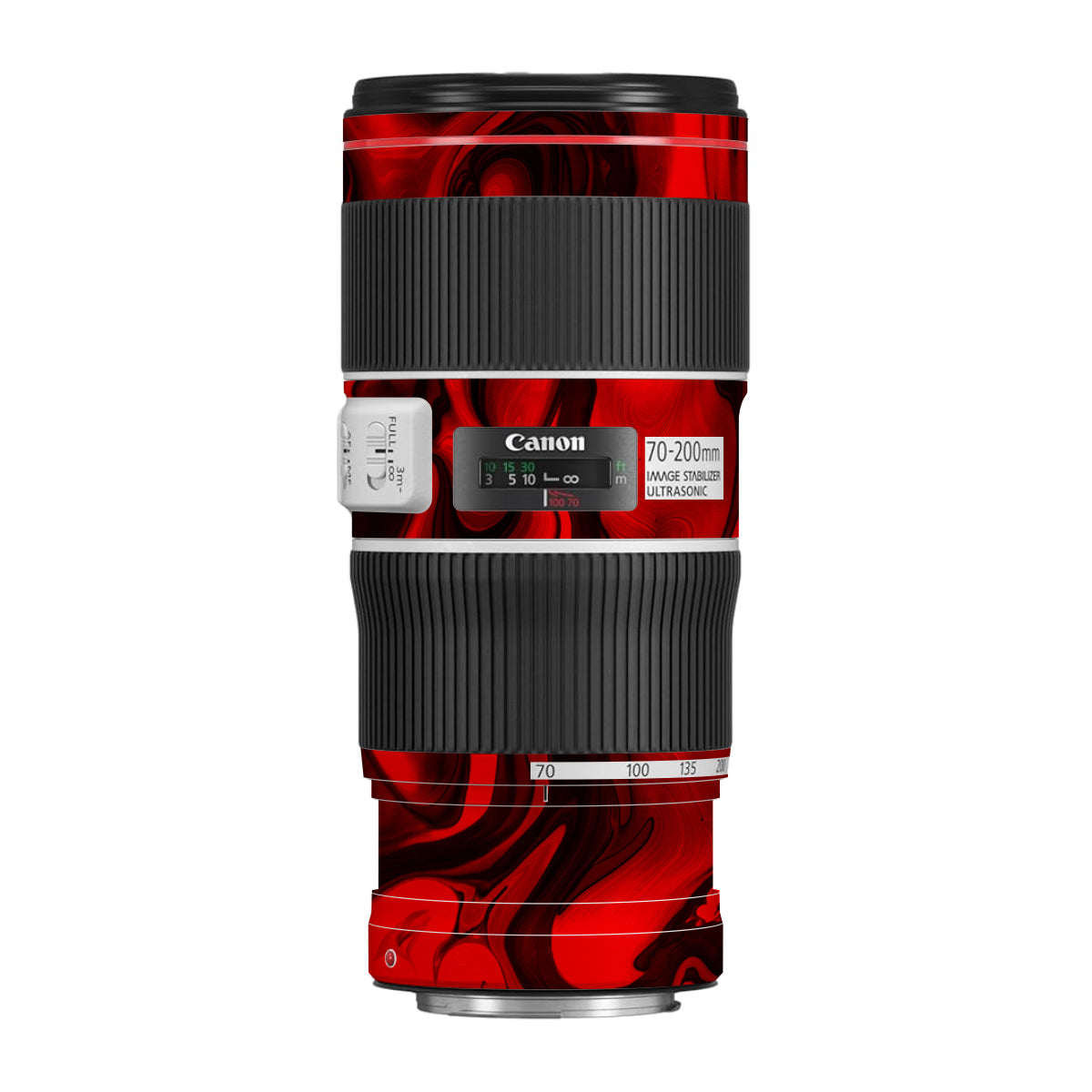 Red Lava Flow Canon EF 70-200 F/4L IS II USM Camera Lens Skin