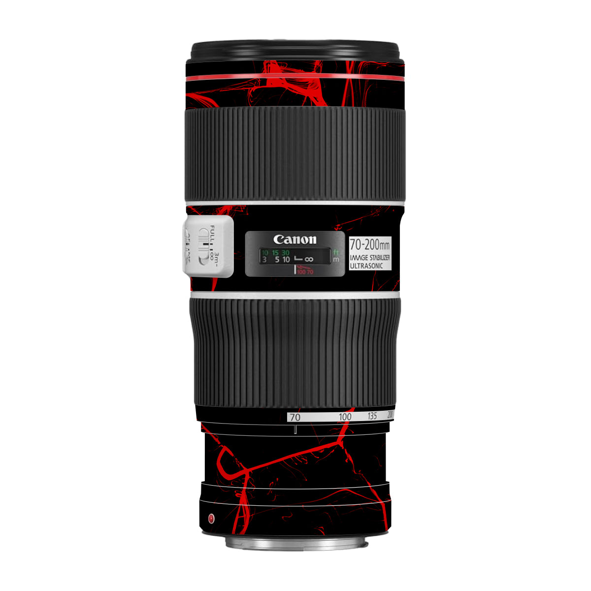 Red Neural Grid Canon EF 70-200 F/4L IS II USM Camera Lens Skin