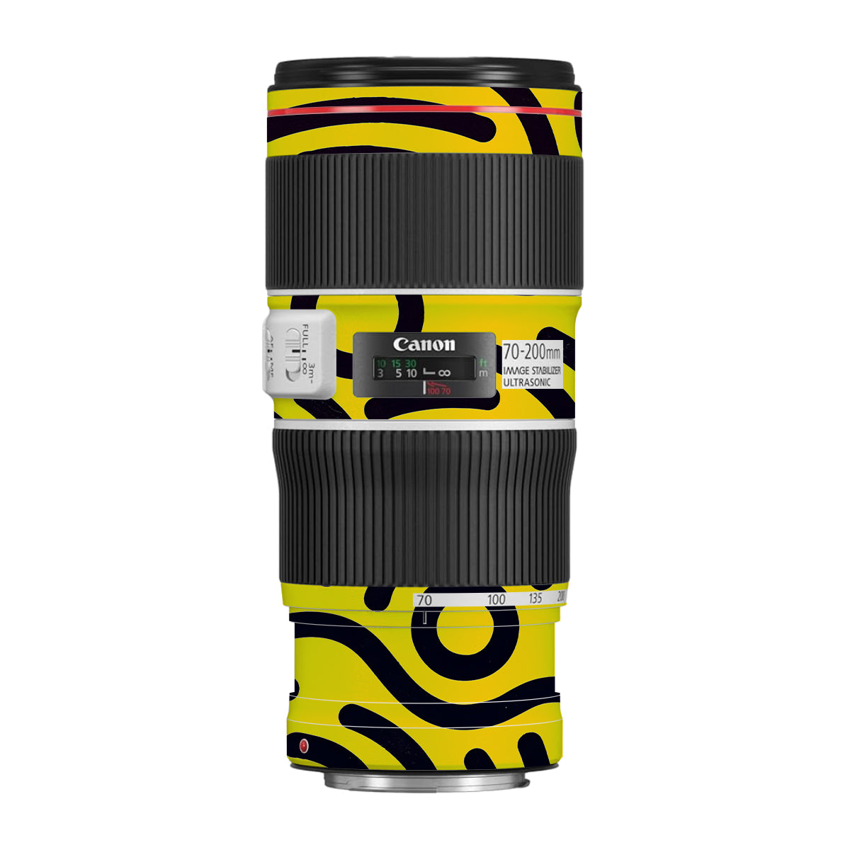 Minimal Yellow Wave Canon EF 70-200 F/4L IS II USM Camera Lens Skin