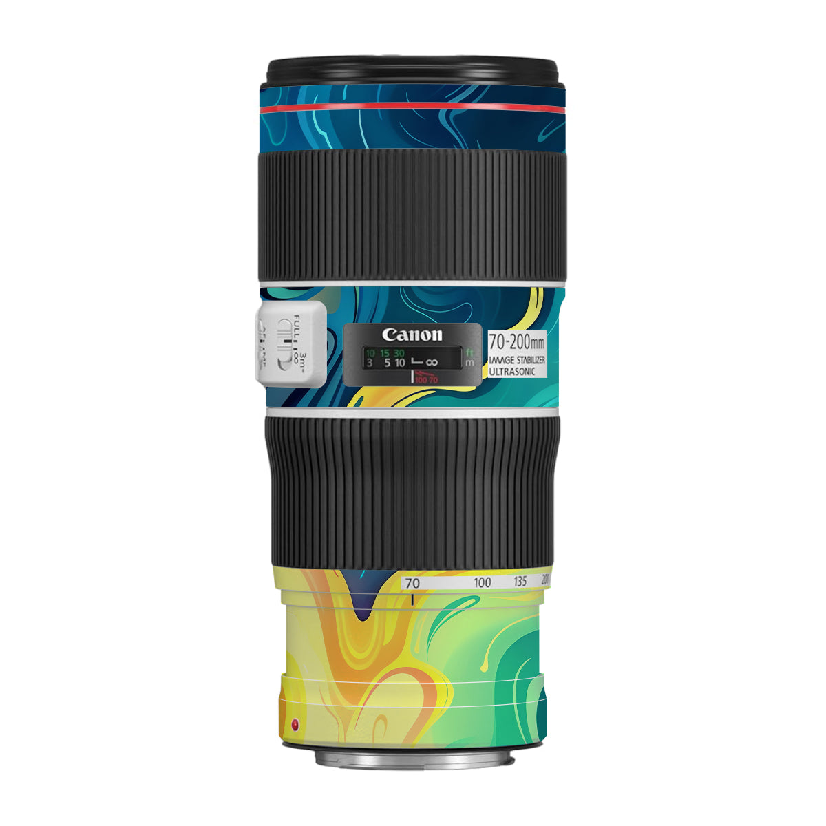 Rainbow Liquid Fusion Canon EF 70-200 F/4L IS II USM Camera Lens Skin