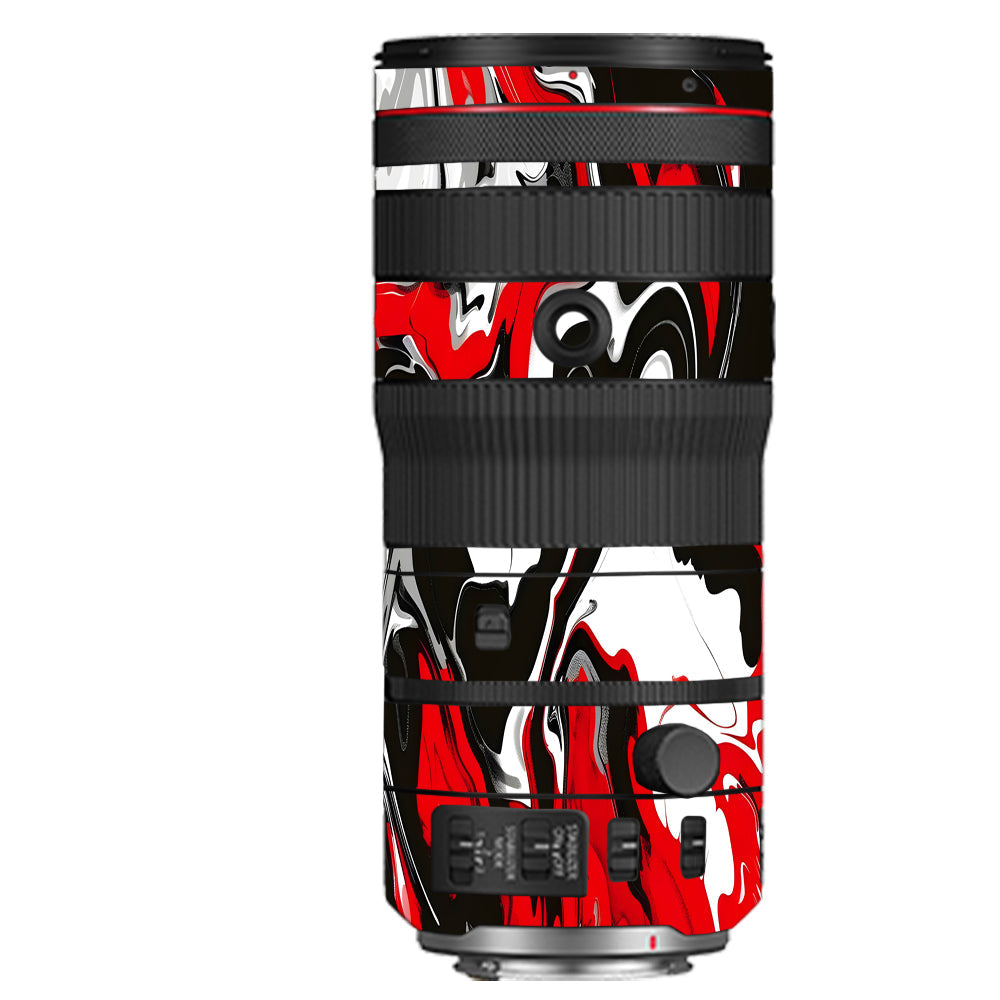 Scarlet and White Motion Canon RF 70–200mm f/2.8 L IS USM Camera Lens Skin