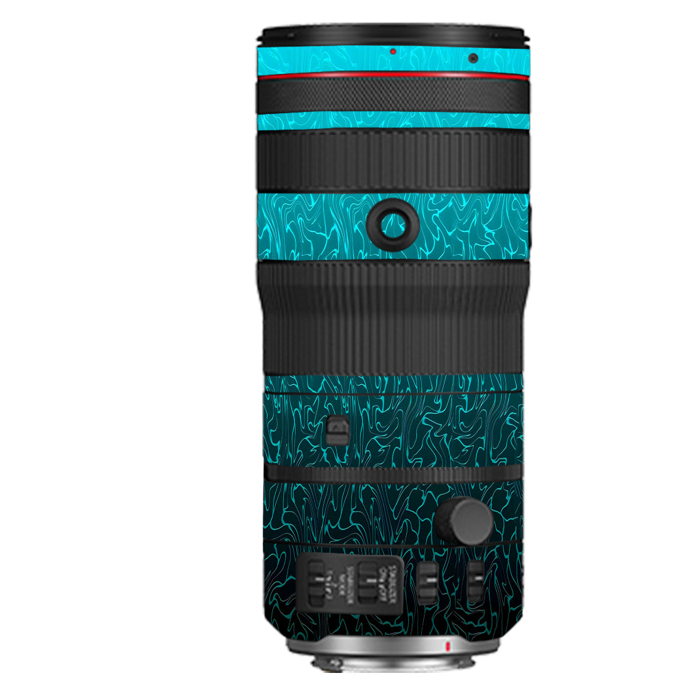 Cyan Blue to Black Gradient Canon RF 70–200mm f/2.8 L IS USM Camera Lens Skin