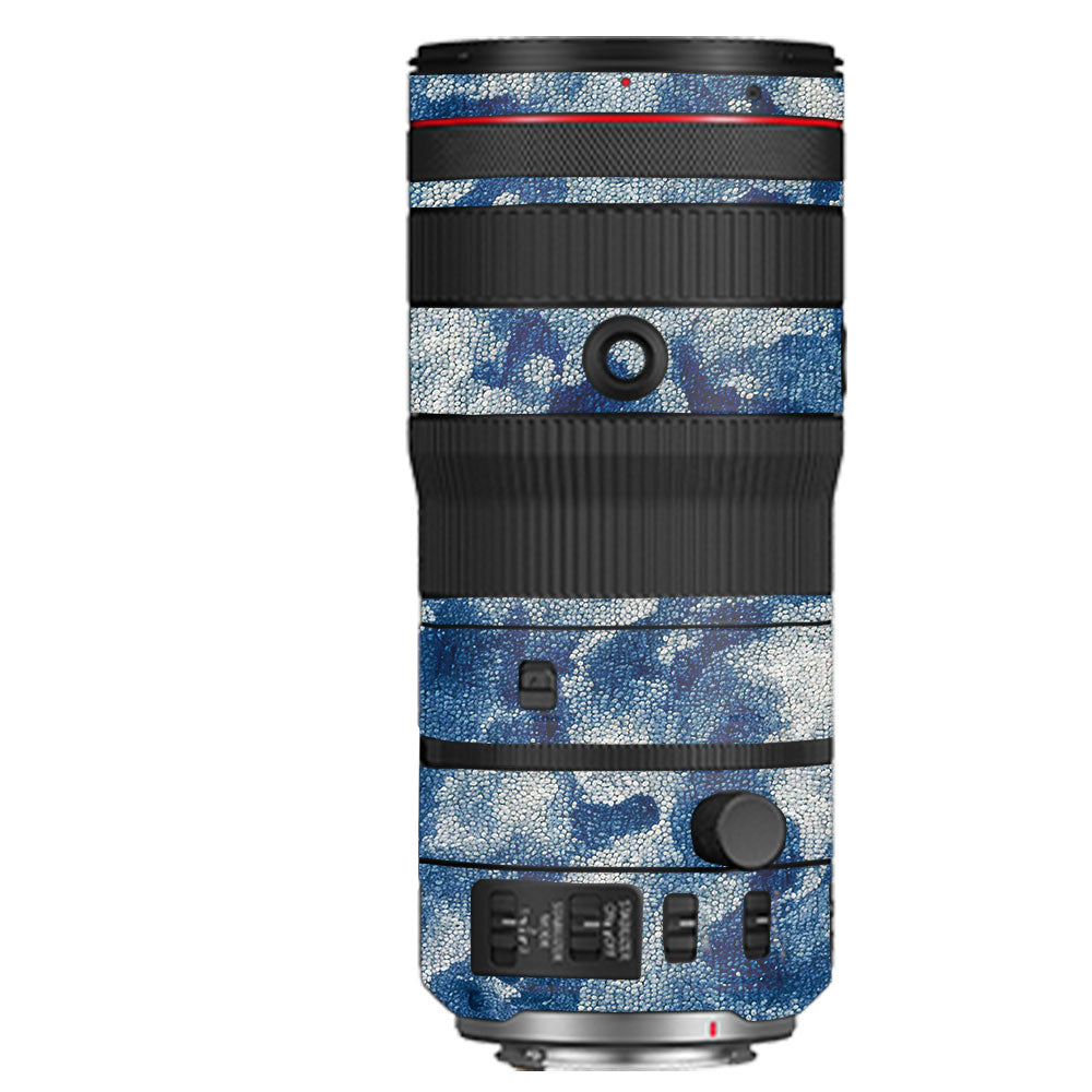 Blue Watercolor Fabric Canon RF 70–200mm f/2.8 L IS USM Camera Lens Skin