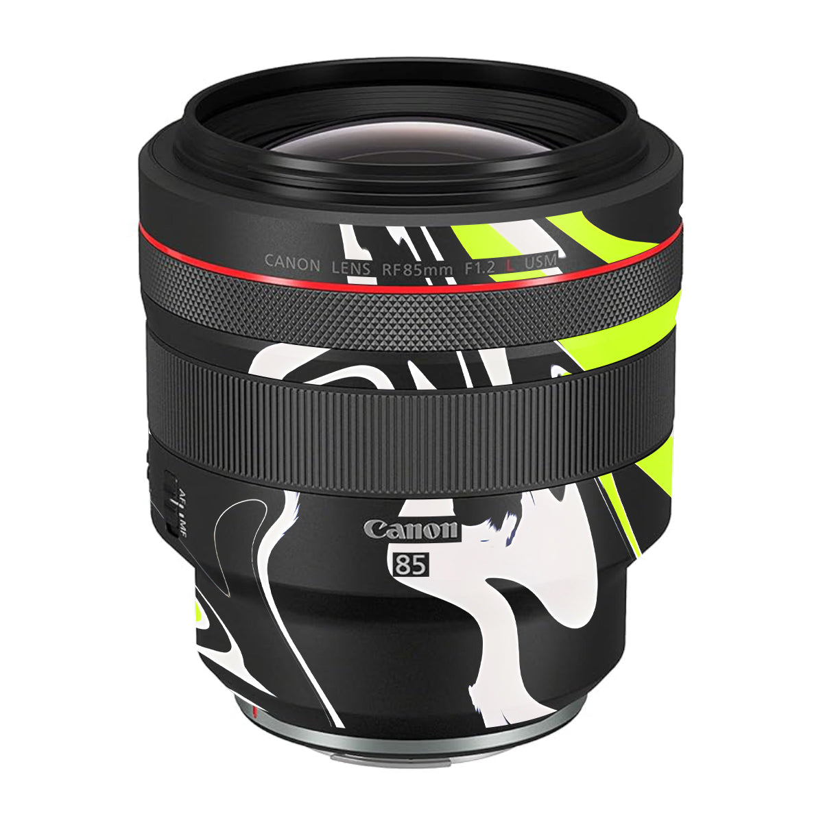 Neon Green and Black Pattern Canon RF 85mm F/1.2L USM Camera Lens Skin