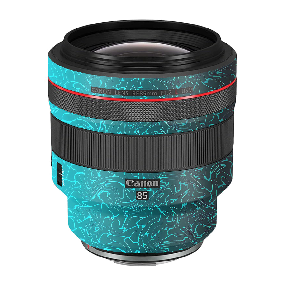 Cyan Blue to Black Gradient Canon RF 85mm F/1.2L USM Camera Lens Skin
