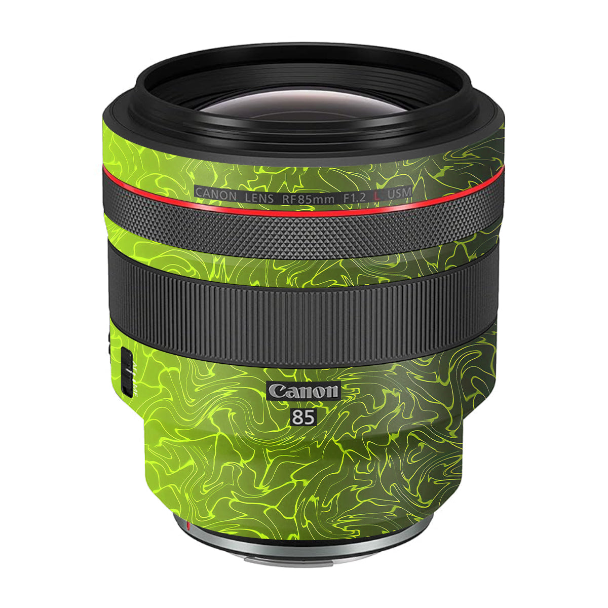 Lime Yellow to Black Gradient Canon RF 85mm F/1.2L USM Camera Lens Skin