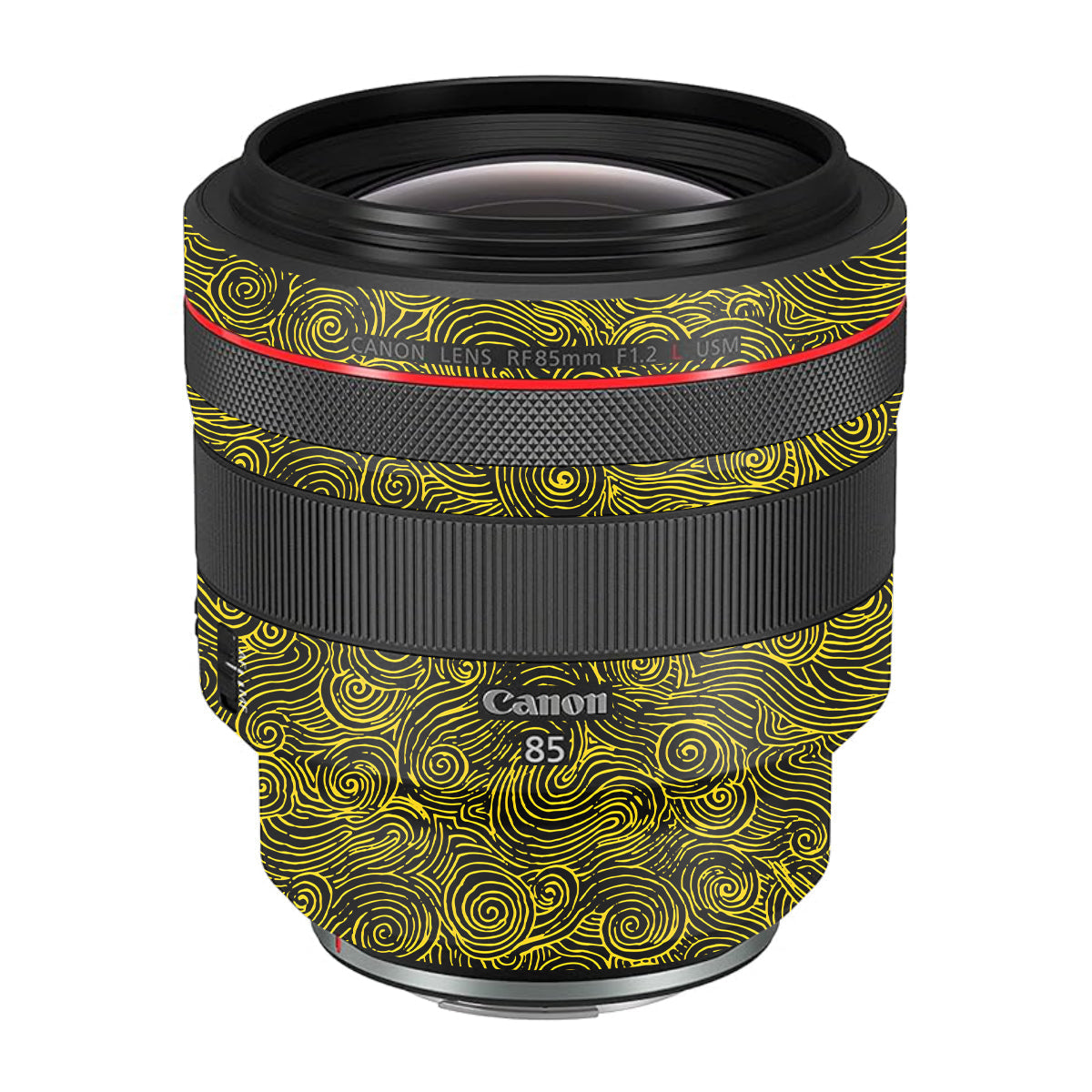 Yellow Spirals Canon RF 85mm F/1.2L USM Camera Lens Skin
