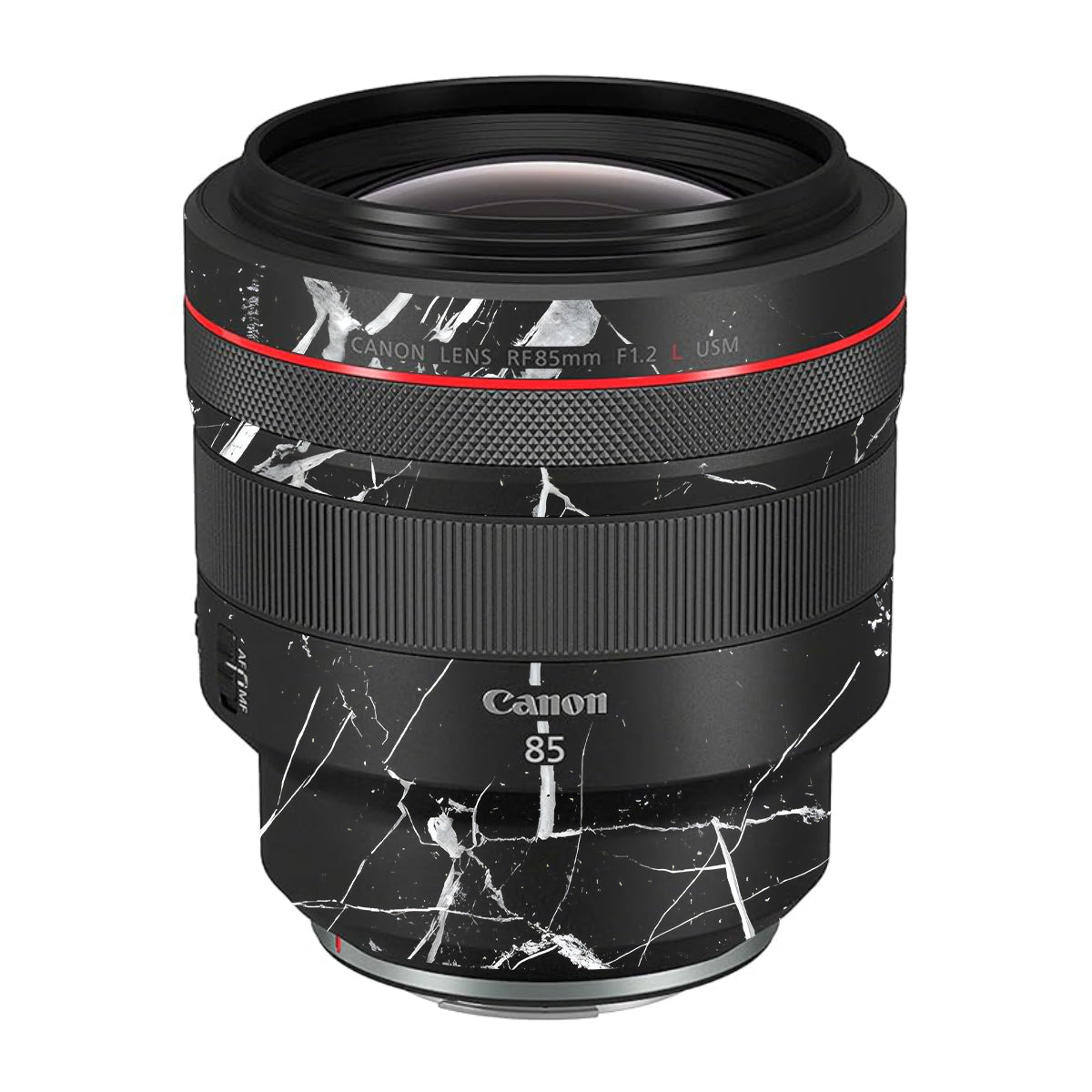 White Veins on Black Canon RF 85mm F/1.2L USM Camera Lens Skin
