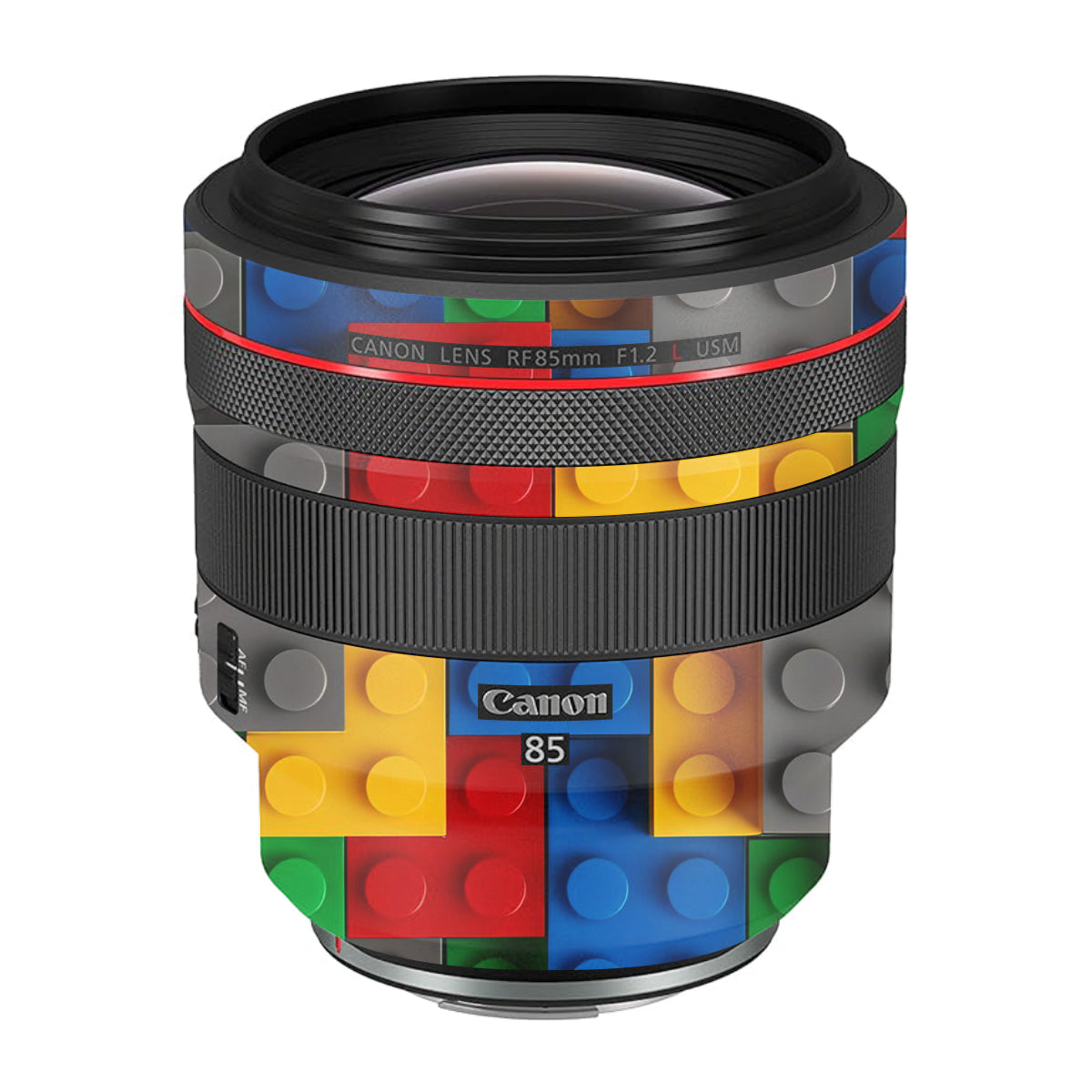 Colorful LEGO Brick Wall Pattern Canon RF 85mm F/1.2L USM Camera Lens Skin