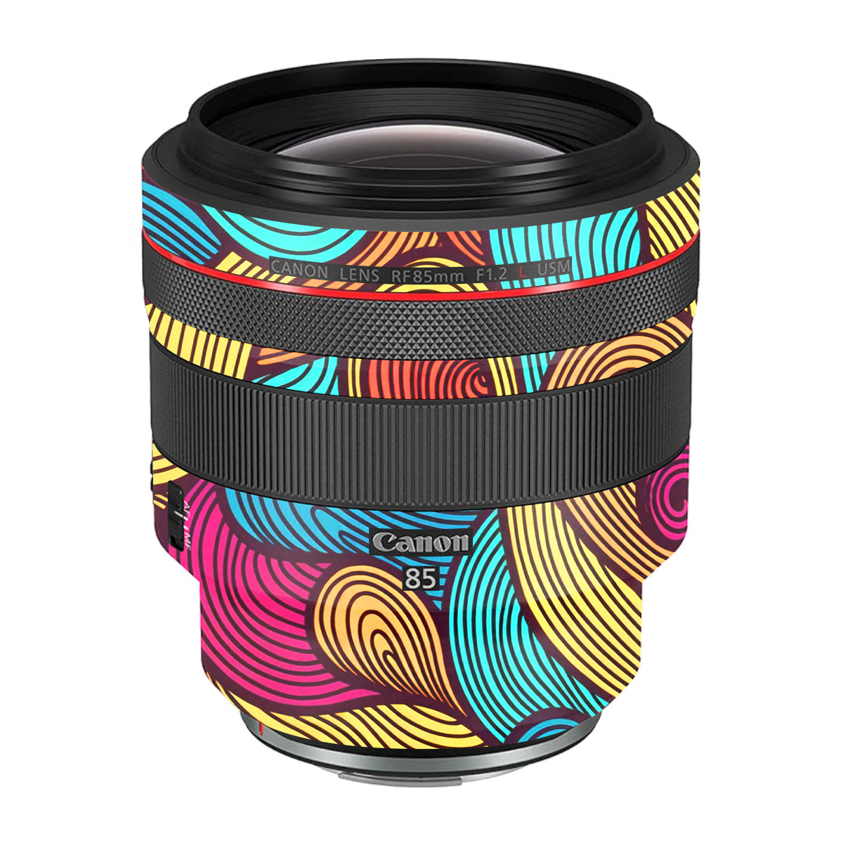 Retro Colorful Doodle Art Pattern Canon RF 85mm F/1.2L USM Camera Lens Skin