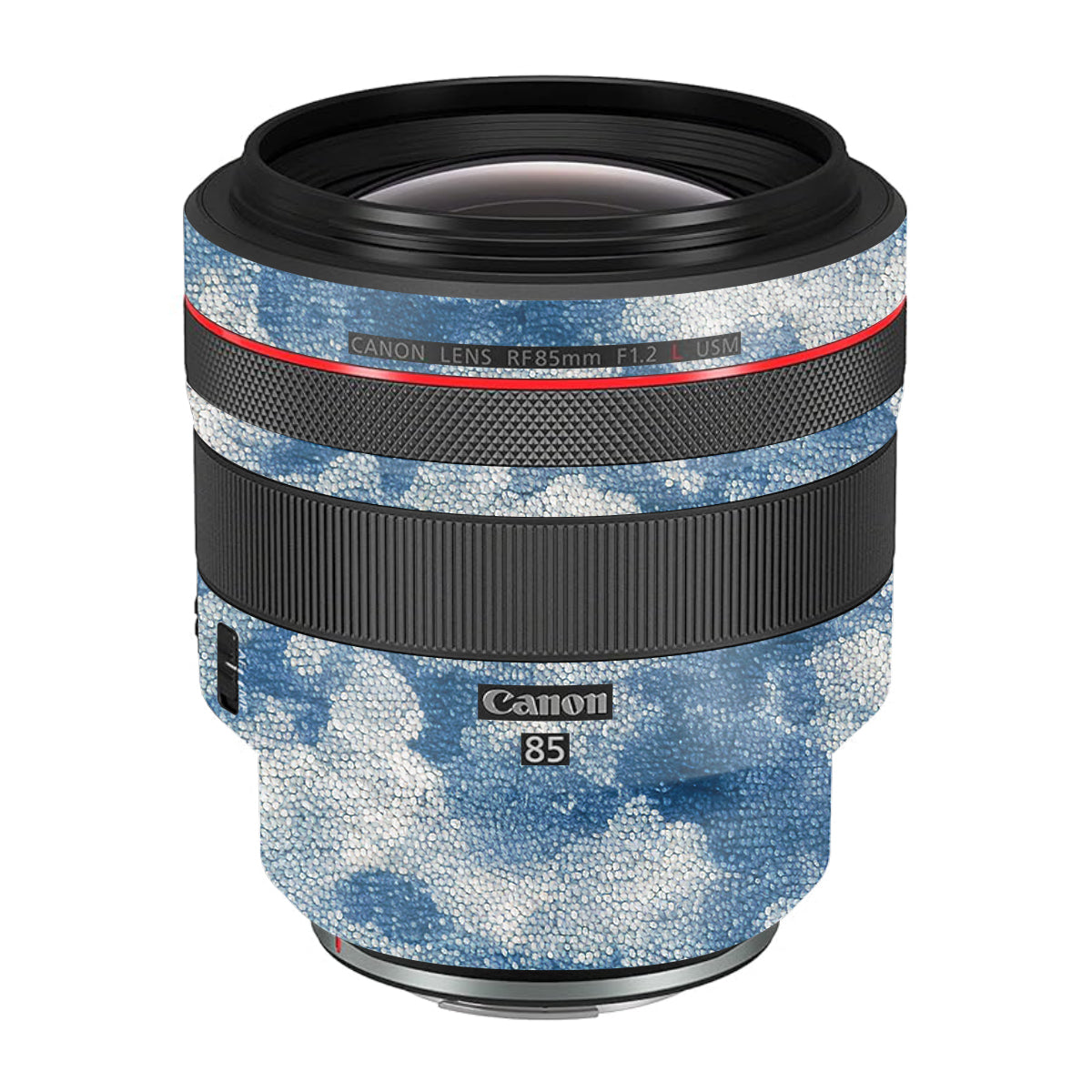 Blue Watercolor Fabric Canon RF 85mm F/1.2L USM Camera Lens Skin