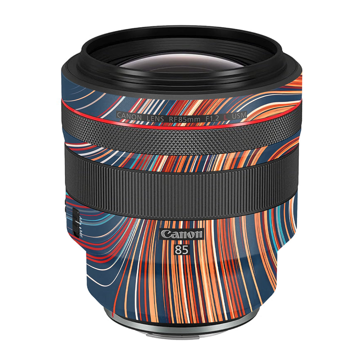 Retro Abstract Striped Swirl Canon RF 85mm F/1.2L USM Camera Lens Skin