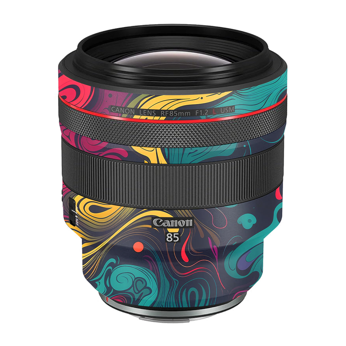Psychedelic Color Swirl Canon RF 85mm F/1.2L USM Camera Lens Skin