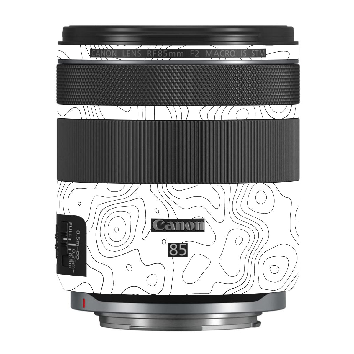 White Contour Design Canon RF 85mm F/2 Macro IS STM Camera Lens Skin