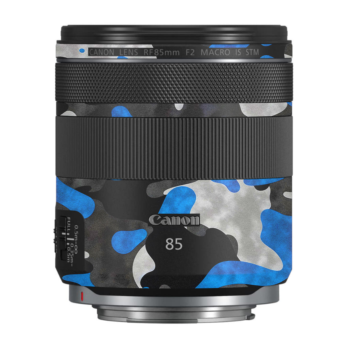 Blue Grey Camo Canon RF 85mm F/2 Macro IS STM Camera Lens Skin