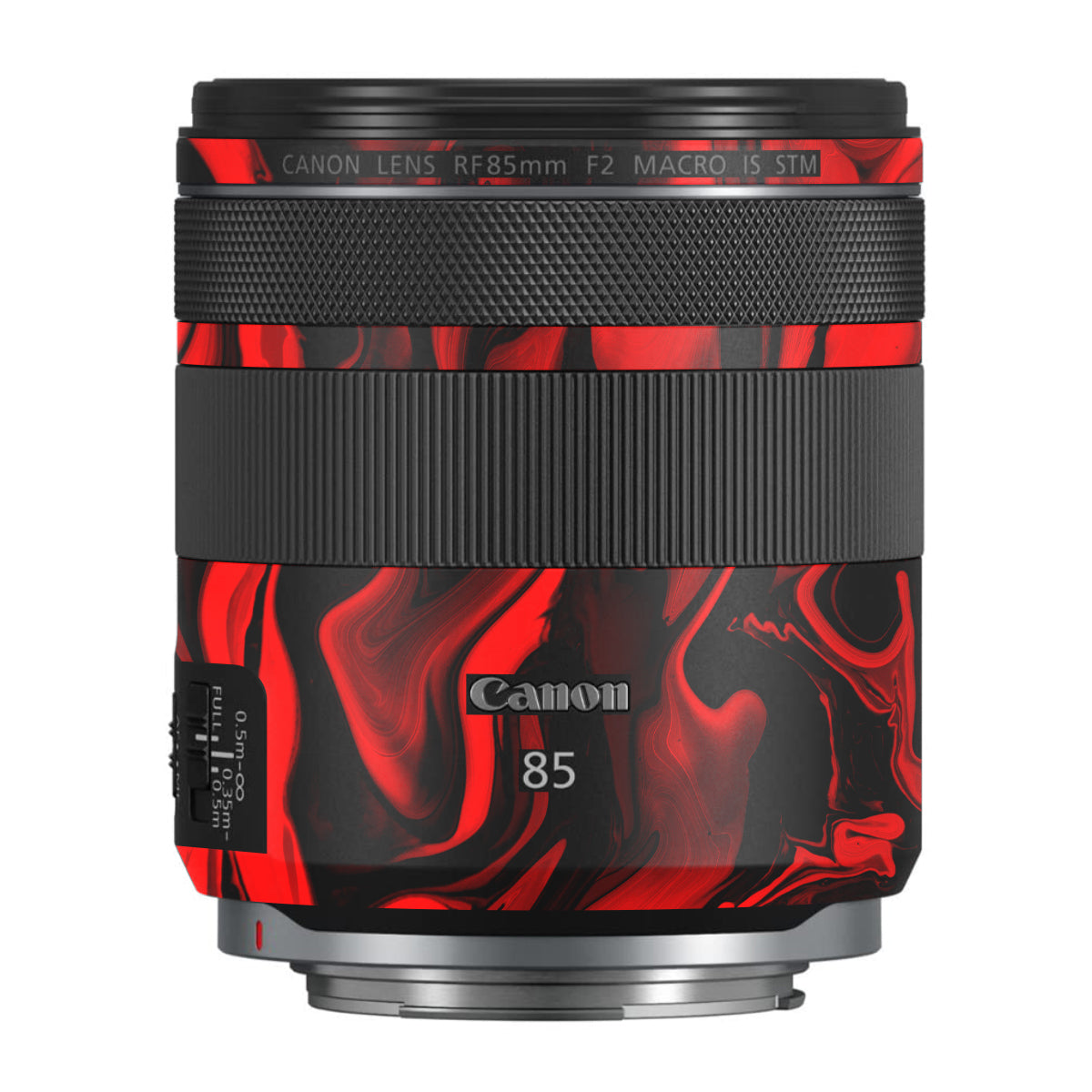 Red Lava Flow Canon RF 85mm F/2 Macro IS STM Camera Lens Skin