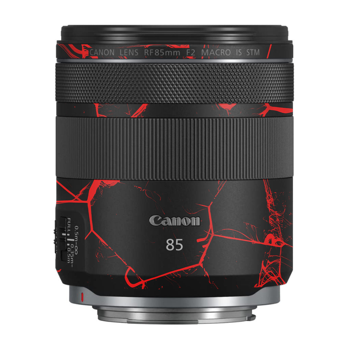 Red Neural Grid Canon RF 85mm F/2 Macro IS STM Camera Lens Skin