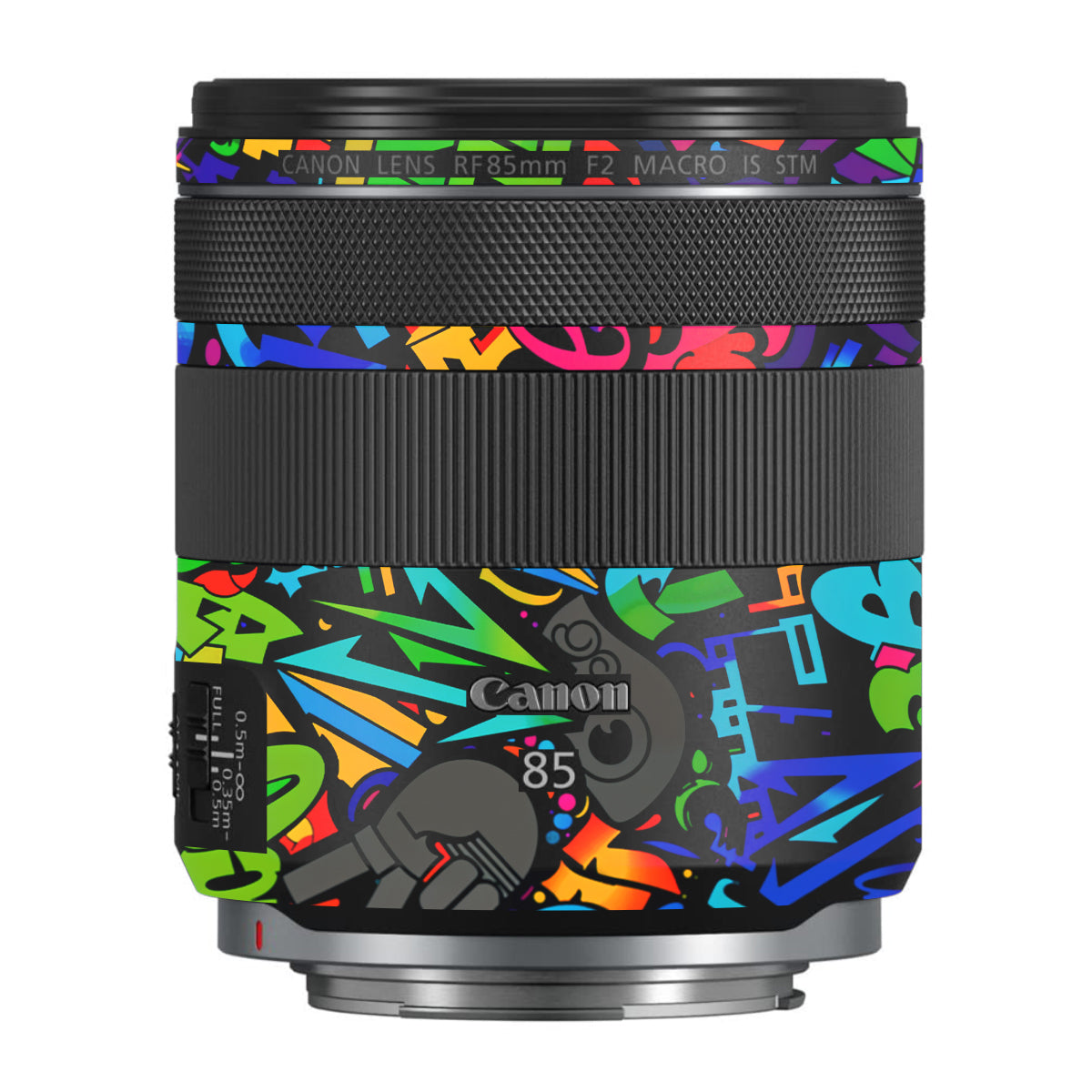 Colorful Urban Street Art Lettering Canon RF 85mm F/2 Macro IS STM Camera Lens Skin