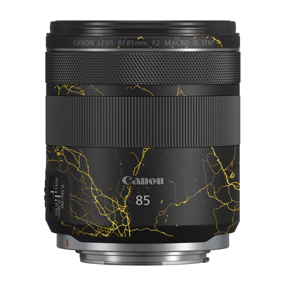 Electric Gold Veins Canon RF 85mm F/2 Macro IS STM Camera Lens Skin