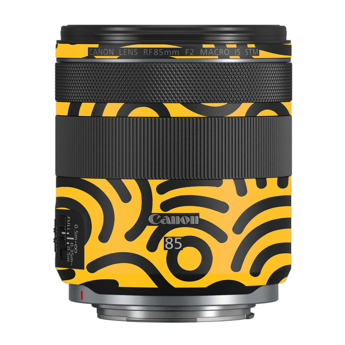 Minimal Yellow Wave Canon RF 85mm F/2 Macro IS STM Camera Lens Skin